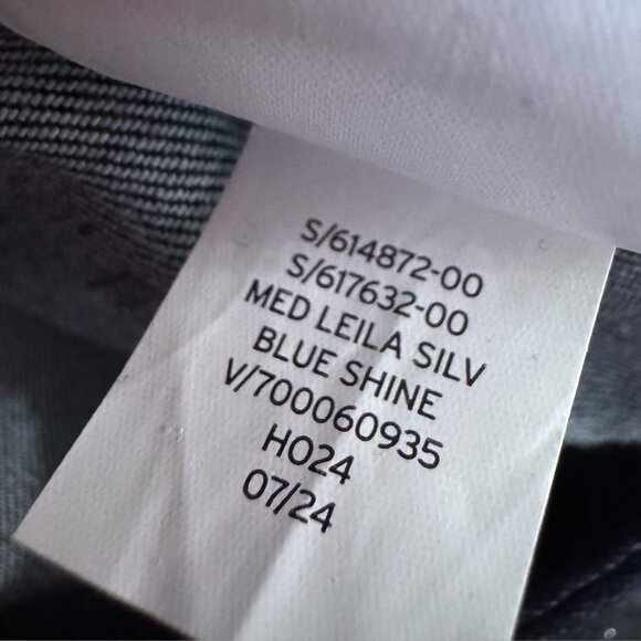 GAP Denim Metallic Silver Shimmer Coated Pencil Skirt Mid Rise Knee Length 4 27 - Picture 6 of 7